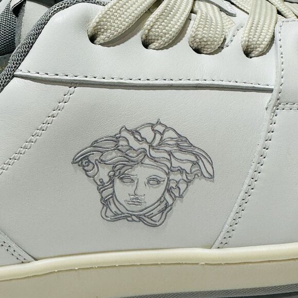 NIB Versace Men’s EU 44/ US 11 White Leather Medusa Logo Sneakers Shoes $700 main image 7